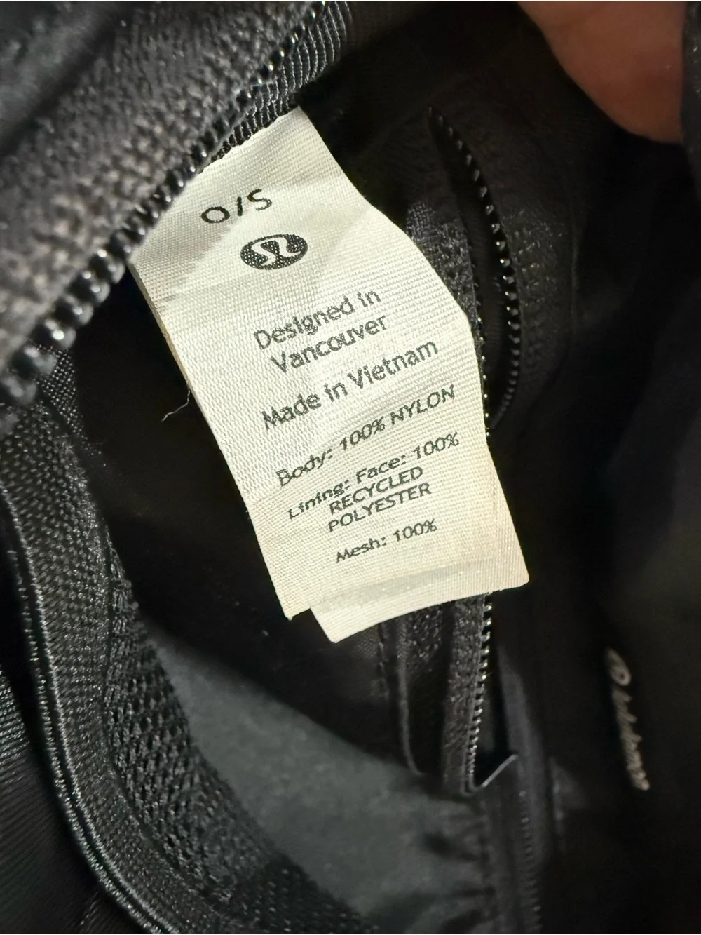 lululemon athletica Black Nylon Belt Bag with Silver Hardware